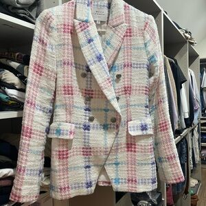 Plaid Double-Breasted Blazer